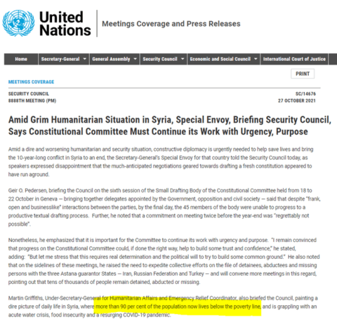 Poverty Statistics in Syria