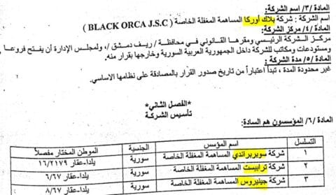 Syria Shell Companies