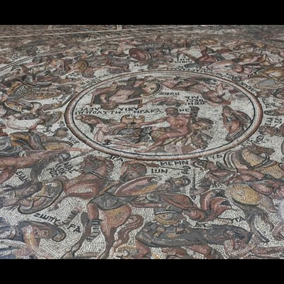 a fascinating mosaic panel
