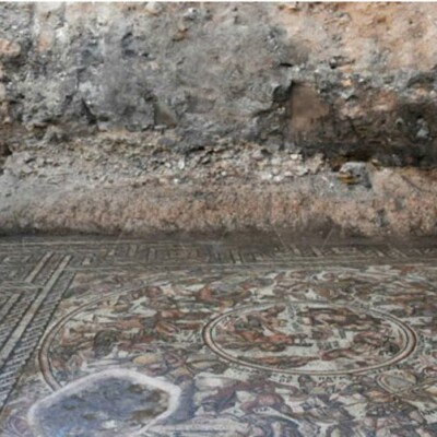 a fascinating mosaic panel
