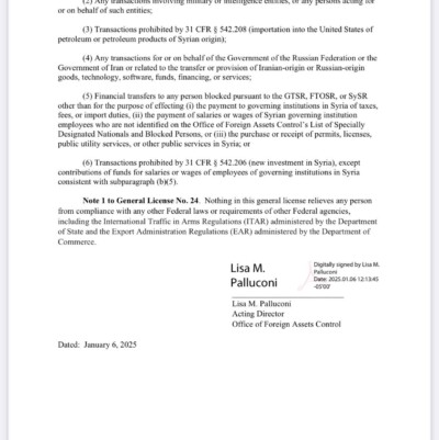 Syria Sanctions| Karam Shaar Advisory LTD Syria Sanctions