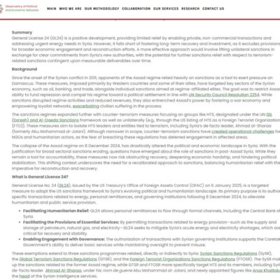 Sanctions Reform in Syria