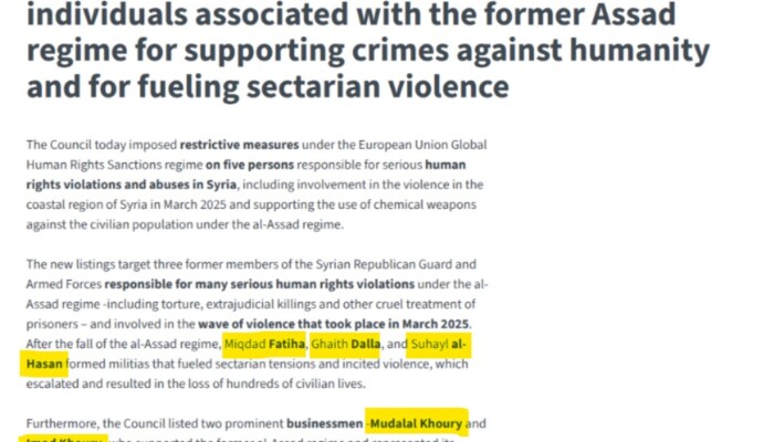 EU Sanctions Syrian Regime Figures for Abuses |Karam Shaar Advisory Ltd. EU Sanctions Syrian Regime Figures for Abuses